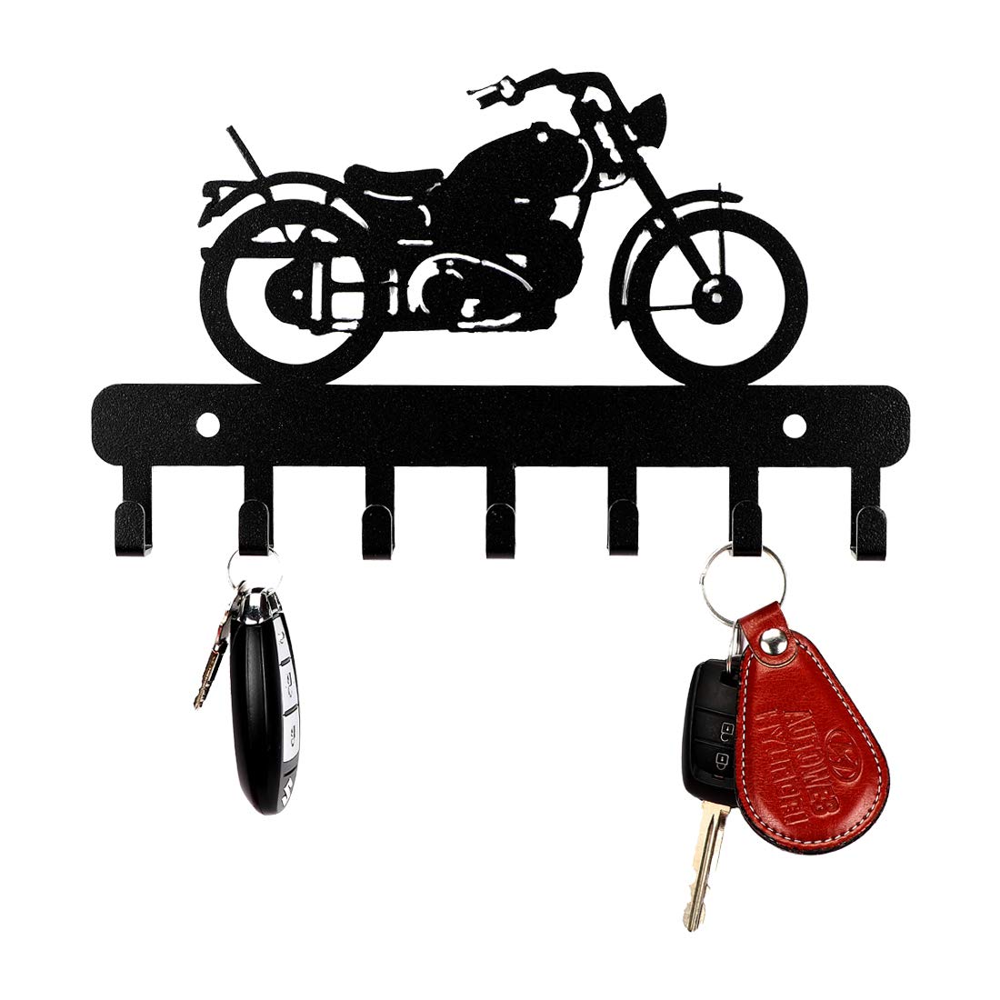 Decorative Metal Wall Hooks for Keys, Hats & Coats | 7-Hook Bike Wall Rack for Kitchen Utensils & Bathroom Towels | Space-Saving Wall Mounted Key Holder & Organizer | Perfect for Entryway, Kitchen, Bathroom & Garage Organization