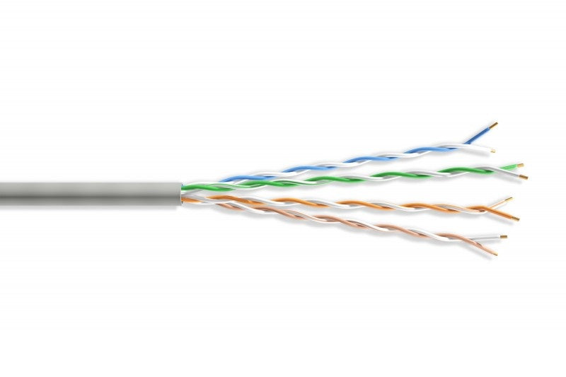 CAT.6A Slim Ethernet Bulk Cable Gray - High-Speed Internet & Network Cable for Home, Office & Gaming - 500MHz, 10Gbps, 100ft, RJ45, UTP, CM Rated
