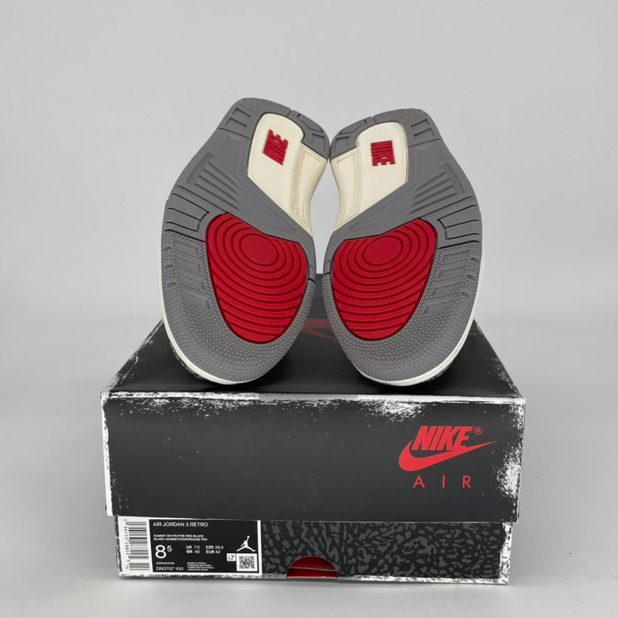 Original Air Jordan 3 White Cement Reimagined Retro Sneakers - Men's Size 8.5 / Women's Size 10W (DN3707-100) - Perfect for Basketball, Streetwear & Sneaker Collectors