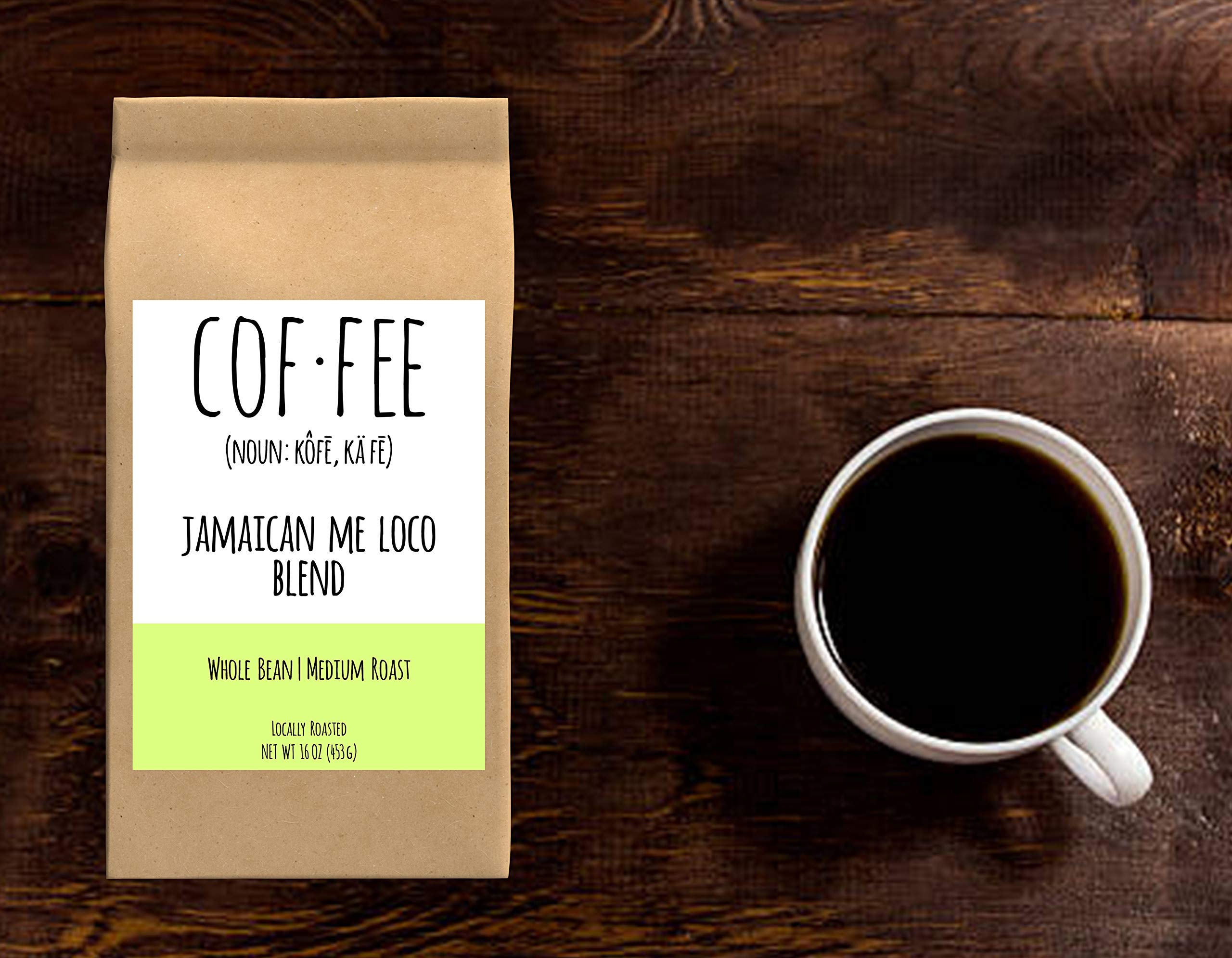 Jamaican Me Loco Blend Whole Bean Coffee - Medium Roast, 1-Pound Bag | Premium Arabica Beans for Home Brewing & Office Use | Perfect for Drip Coffee Makers & French Press