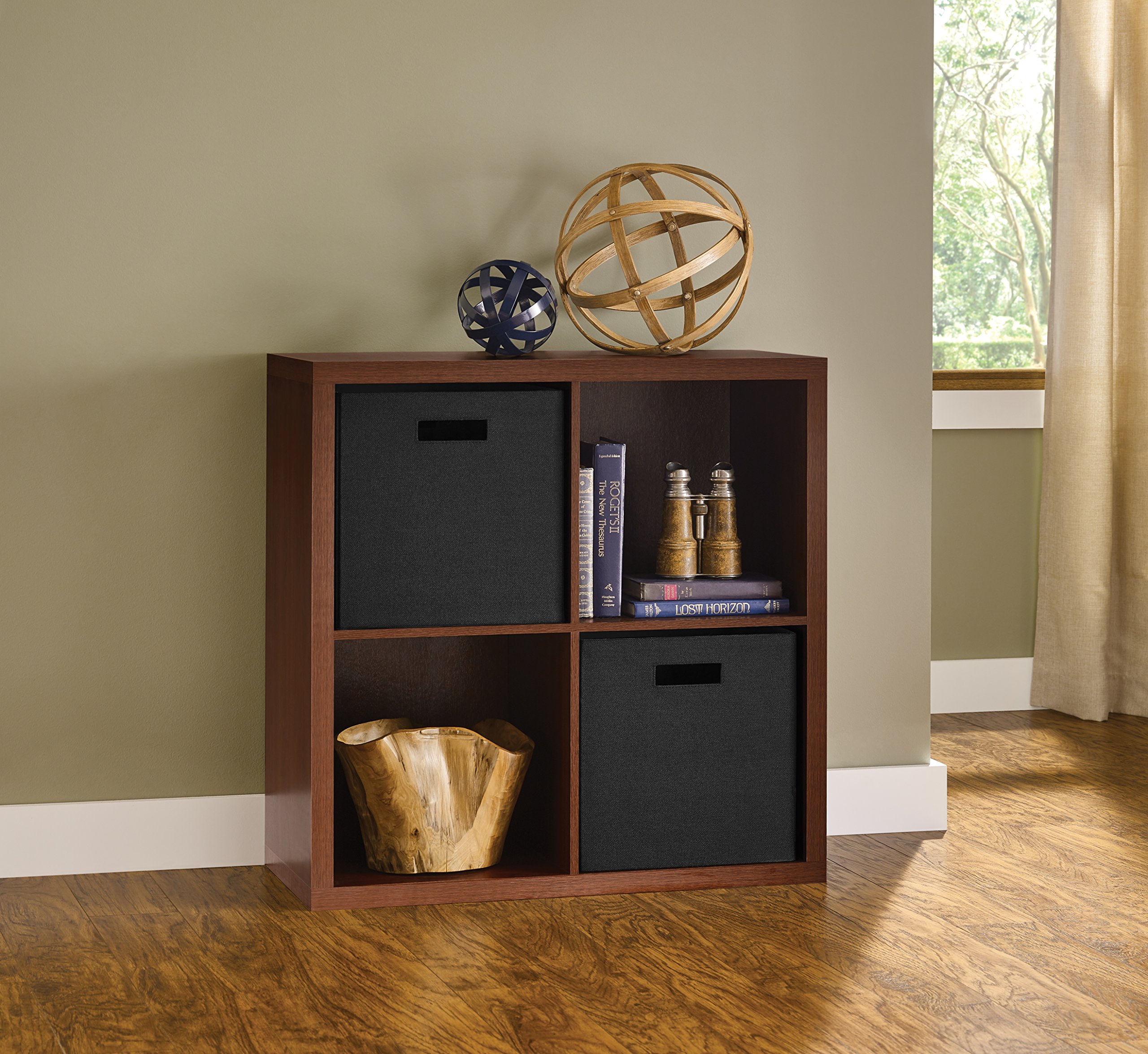 ClosetMaid 6108 4-Cube Storage Organizer - Dark Chestnut Wood Finish | Stackable Shelf Organizer for Bedroom, Closet, Office & Living Room | Decorative Storage Solution for Books, Toys & Home Essentials