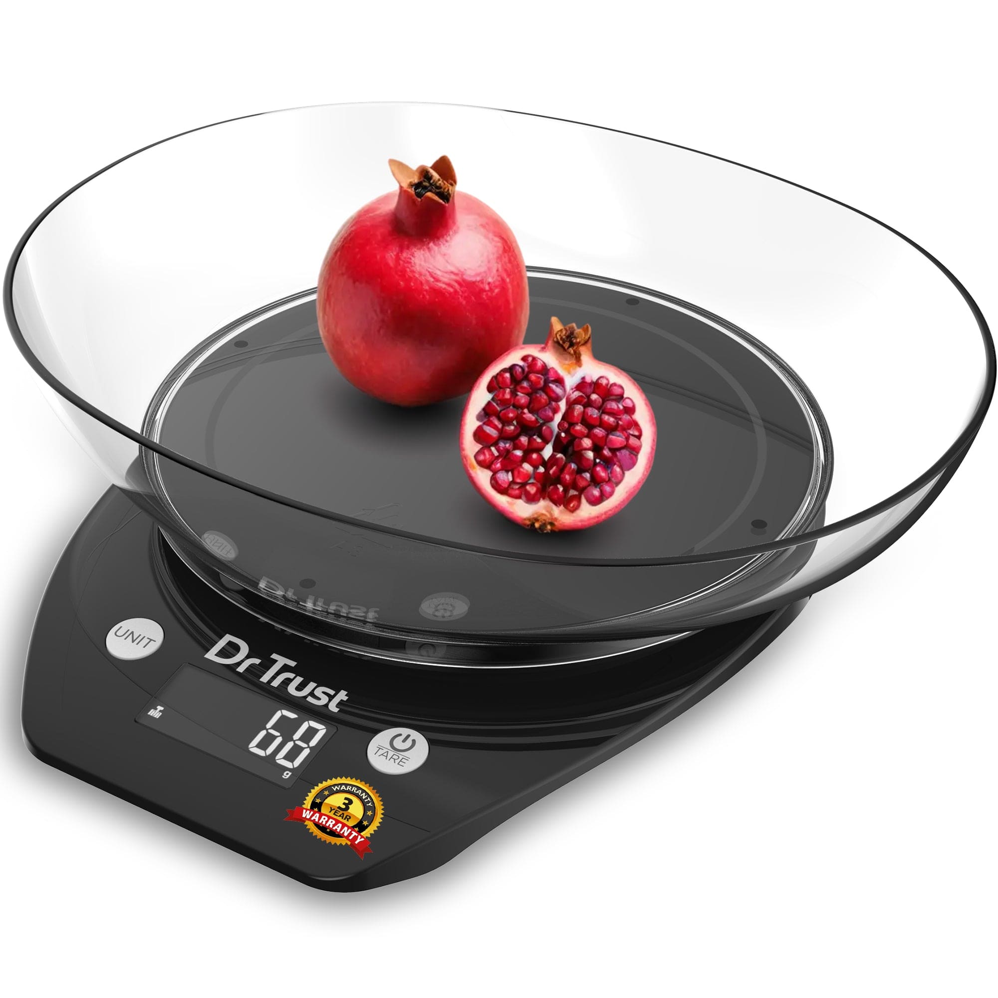 Dr Trust USA Digital Kitchen Scale with Bowl - 5kg Capacity, Precision Weighing for Healthy Cooking & Baking | BPA Free, Batteries Included | Perfect for Meal Prep, Diet Tracking & Home Baking