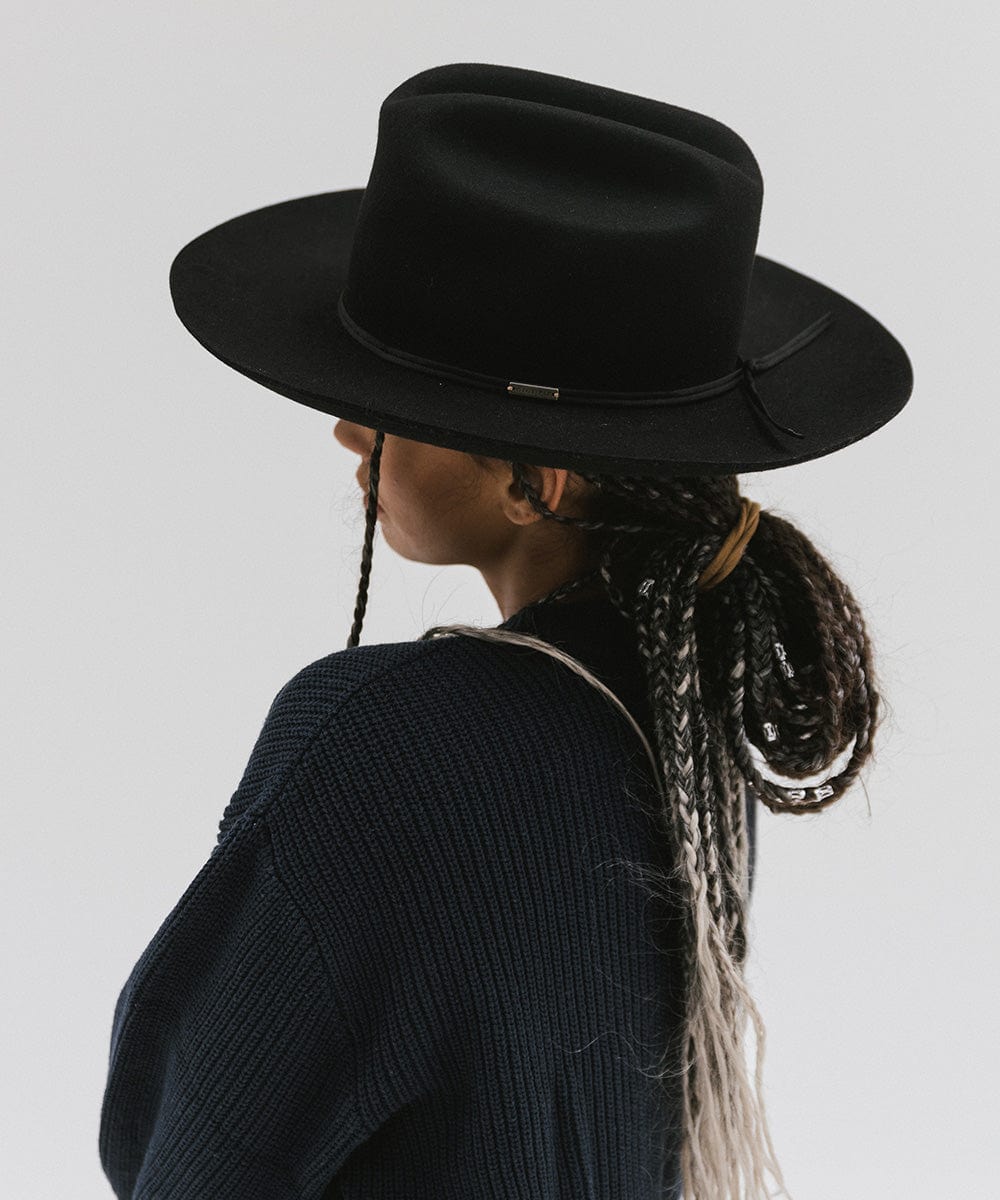 Ezra Western Cowboy Hat for Men & Women - Stylish Felt Cowboy Hat with Wide Brim - Perfect for Rodeo, Country Music Festivals & Outdoor Adventures