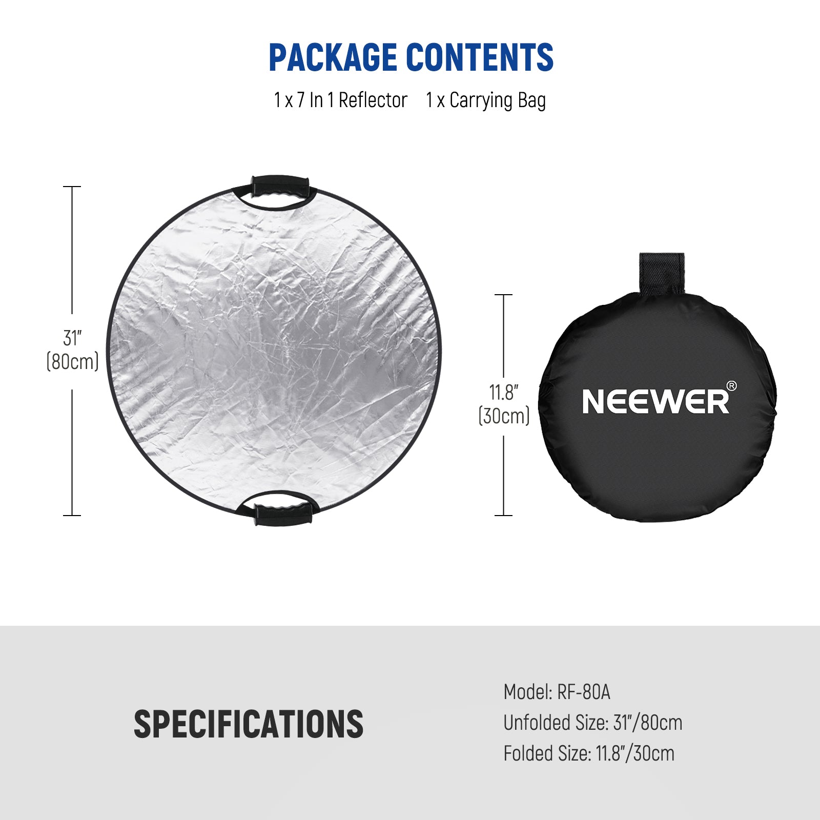 Professional NEEWER 7-in-1 Pop Up Photography Reflector Kit - 43