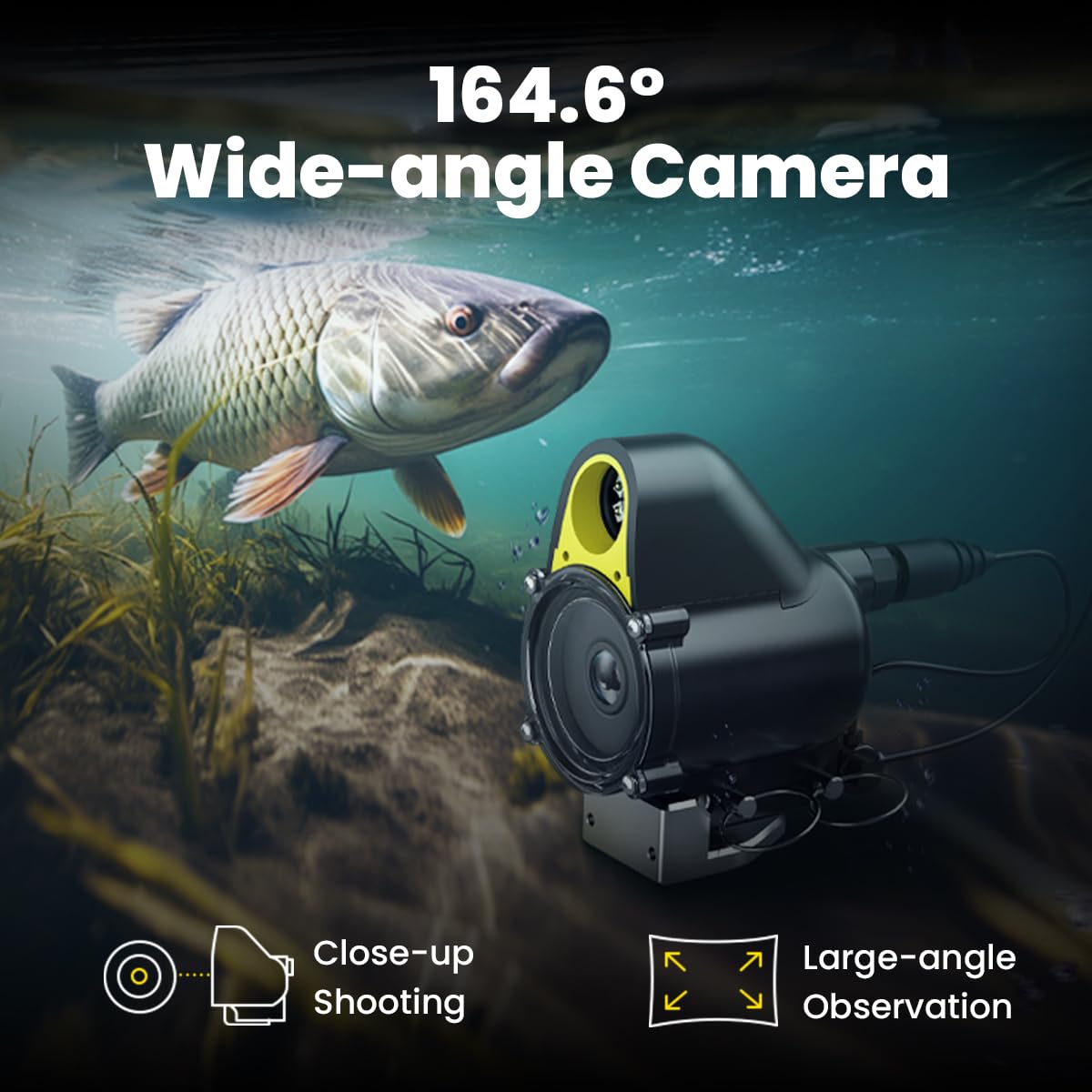 Chasing Canfish CF1 1080P Full HD Underwater Fishing Camera Kit with APP Remote Control - Portable Fish Finder for Real-Time Observation - Perfect for Ice Fishing, Kayak Fishing & Boat Fishing