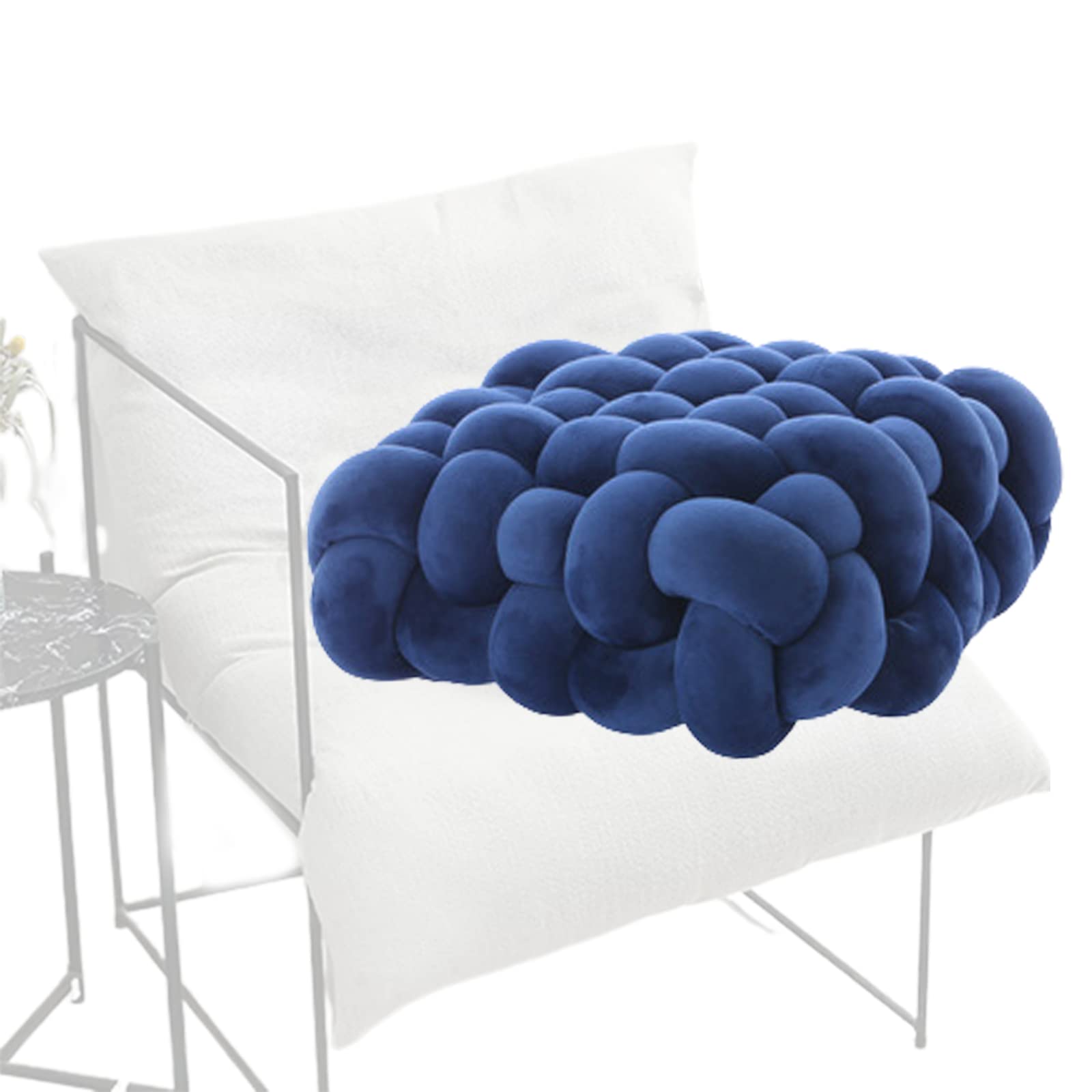 SRHMYJJ Knot Throw Pillow - Soft Plush Decorative Cushion for Home, Office, Sofa & Yard Decor (12×13×4.7in, Navy Blue) - Perfect for Living Room, Bedroom & Outdoor Use