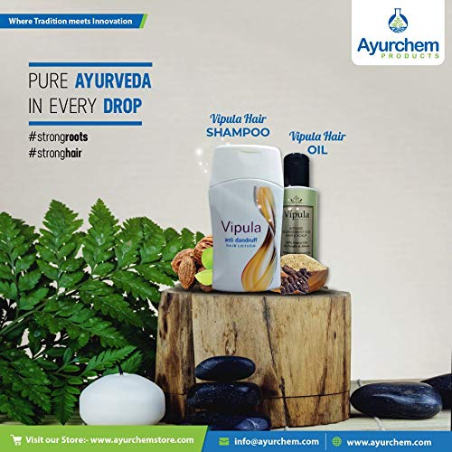 **Vipula Natural Ayurvedic Herbal Hair Care Kit for Hair Fall Control & Growth - Hair Oil & Shampoo Combo for Damaged, Dry, Frizzy Hair - Anti-Dandruff Treatment & Grey Hair Oil (100ml) - Perfect for Daily Hair Care & Scalp Nourishment**