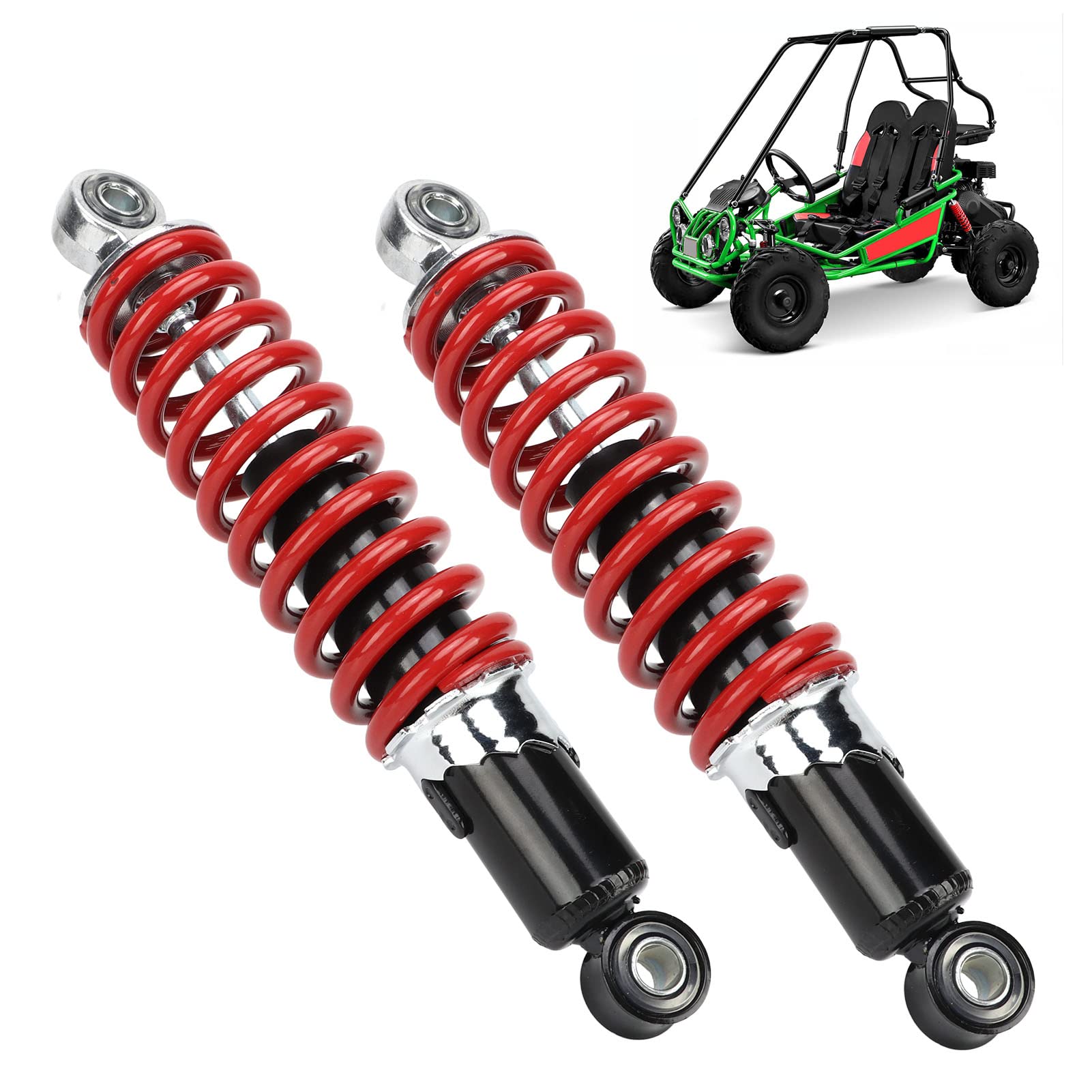 2 Pcs Motorcycle Shock Absorber - 250mm Suspension Damper for Dirt Pit Bike, ATV & Kart - Heavy Duty Shock Absorbers with Brackets - Perfect for Off-Road, Racing & Trail Riding