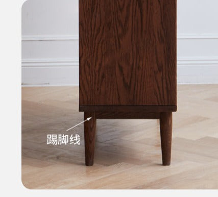 Solid Black Walnut & Oak Wood Glass Flip Door Bookcase - Modern Side Cabinet for Living Room, Office & Bedroom Storage