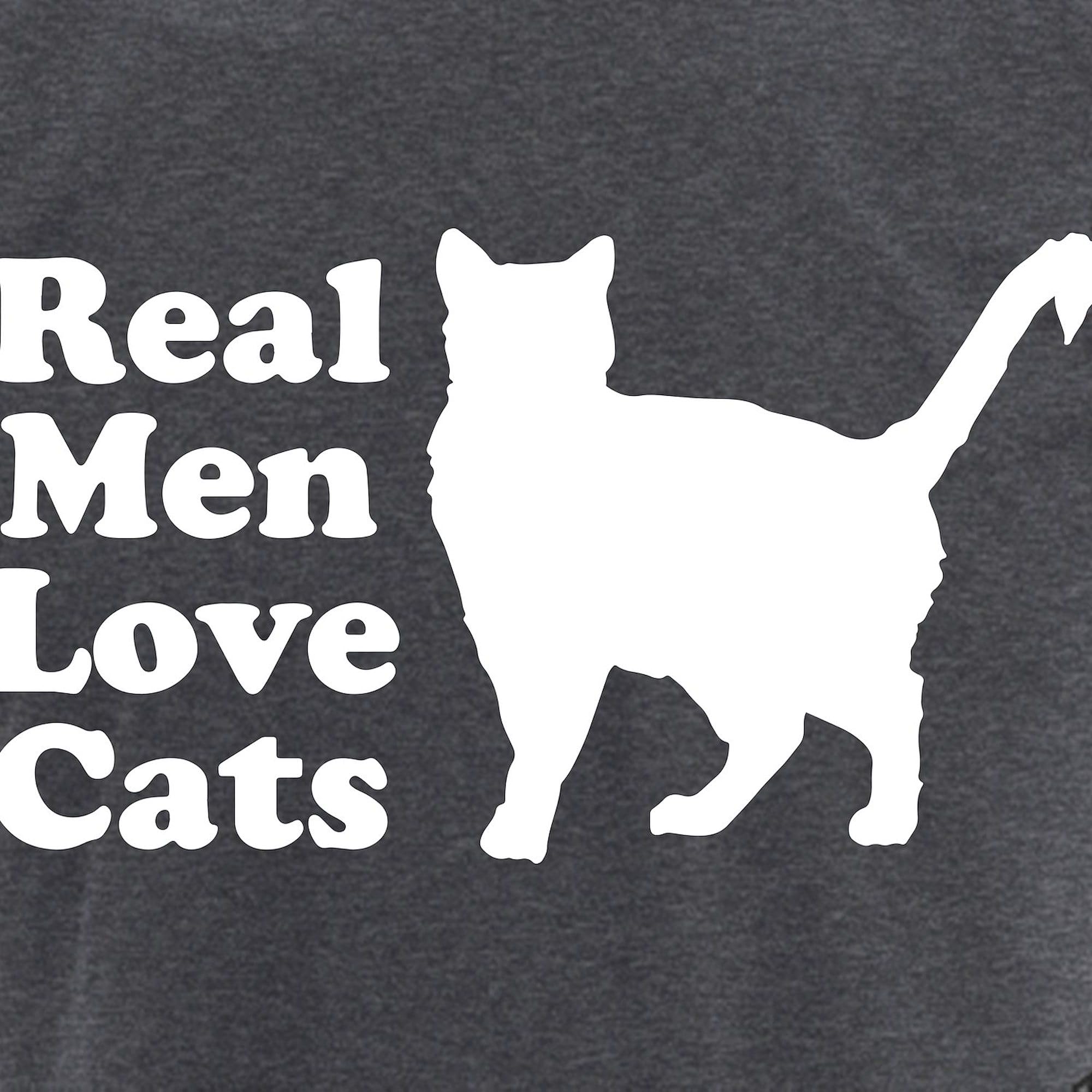 Real Men Love Cats Men's Charcoal Pajama Set - Comfortable Sleepwear for Cat Lovers - Perfect for Lounging, Sleepovers & Gifts