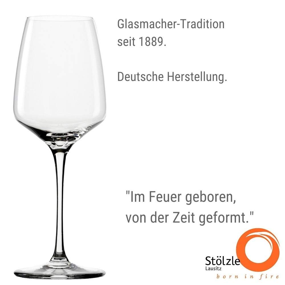 Premium Stolzle Experience White Wine Glasses Set of 6 - Crystal Clear Stemware for Chardonnay, Sauvignon Blanc & Riesling - Perfect for Dinner Parties, Wine Tastings & Romantic Evenings