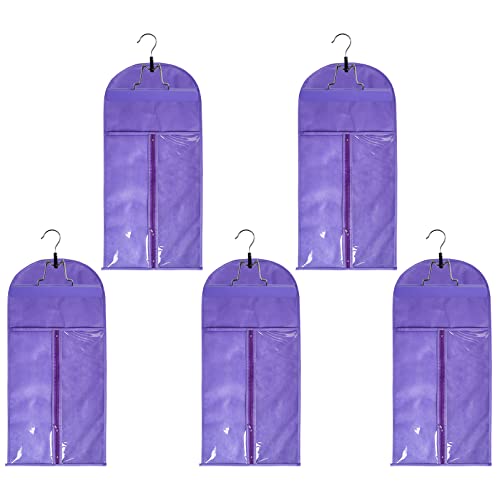5pcs Light purple Wig Bags+5pcs Light purple Hangers