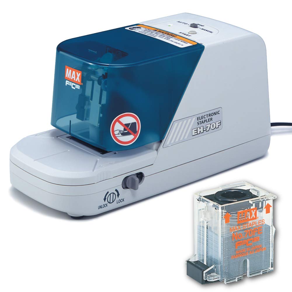 Max Quiet Desk Stapler (EH70F) - Heavy Duty Low Noise Stapler for Office, School & Home Use - Perfect for Paperwork, Documents & Crafting Projects