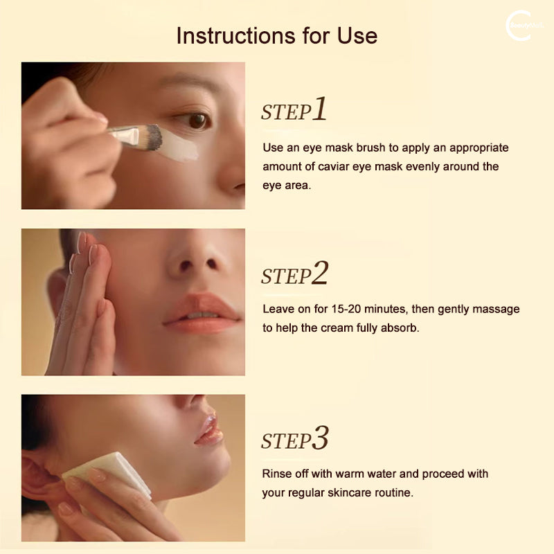 MAOGEPON Luxury Caviar Eye Mask for Dark Circles & Wrinkles - Anti-Aging Eye Treatment for Puffy Eyes & Fine Lines - Perfect for Night Care & Spa Day