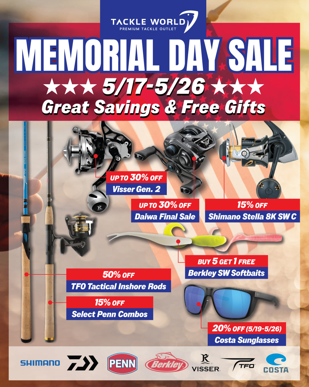 Penn Rival Level Wind Conventional Fishing Combos - Saltwater & Freshwater Spinning Rod and Reel Combo for Surf, Pier, and Boat Fishing