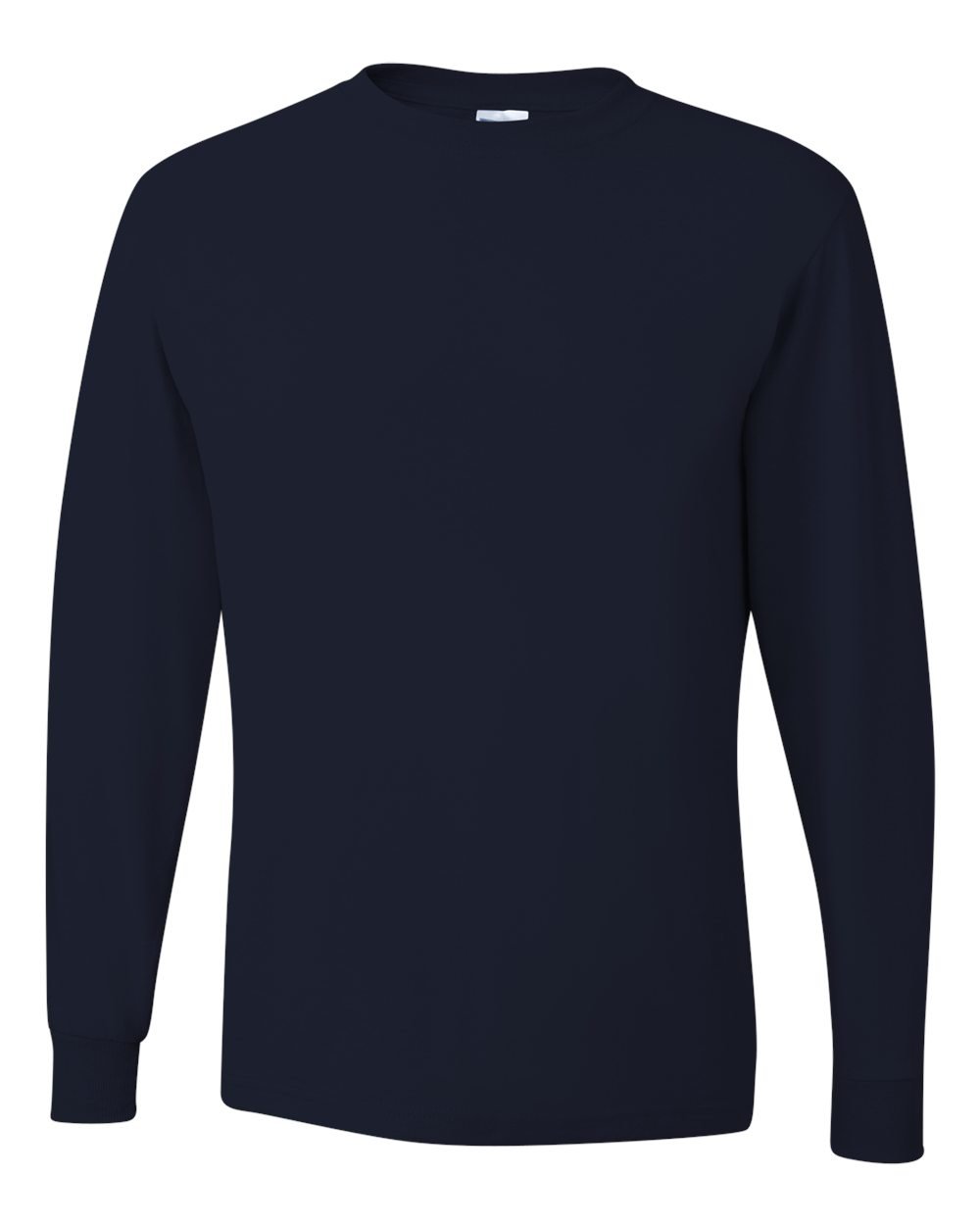 Jerzees 50/50 Heavyweight Blend Long-Sleeve T-Shirt for Men - Soft Cotton-Polyester Crewneck Shirt, Large Size, Black - Perfect for Casual Wear, Work Uniforms & Layering