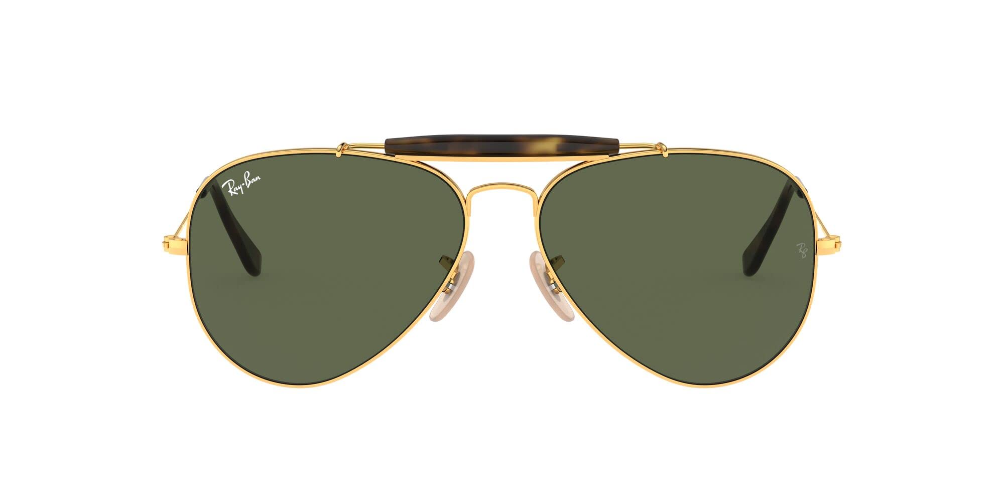 Ray-Ban RB3029 Outdoorsman II Aviator Sunglasses for Men & Women - Polarized UV Protection Lenses - Classic Pilot Style for Driving, Travel & Outdoor Activities