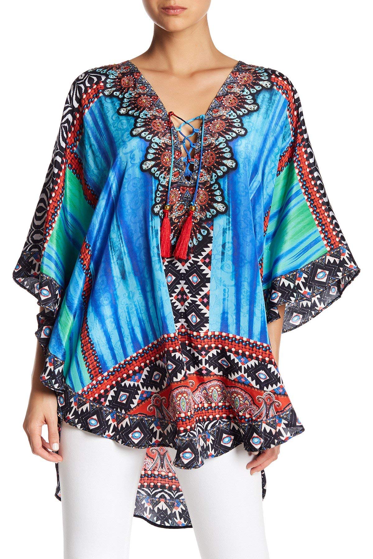 Bohemian Printed Caftan Dress - Long Summer Kaftan Cover Up for Beach, Pool, and Resort | Casual Bikini Swimsuit Cover Up for Women | Perfect for Vacations, Lounging, and Coastal Getaways