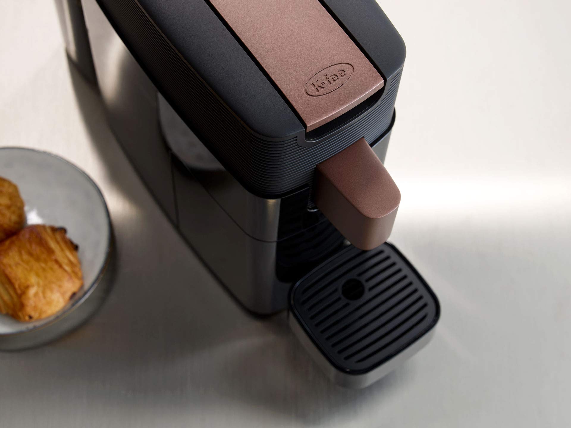 K-FEE® ONE Single Serve Coffee Pods for Espresso & Milk Machines (Black/Copper) | Compatible with Mill Coffee & Starbucks® Verismo* | Perfect for Home & Office Coffee Brewing