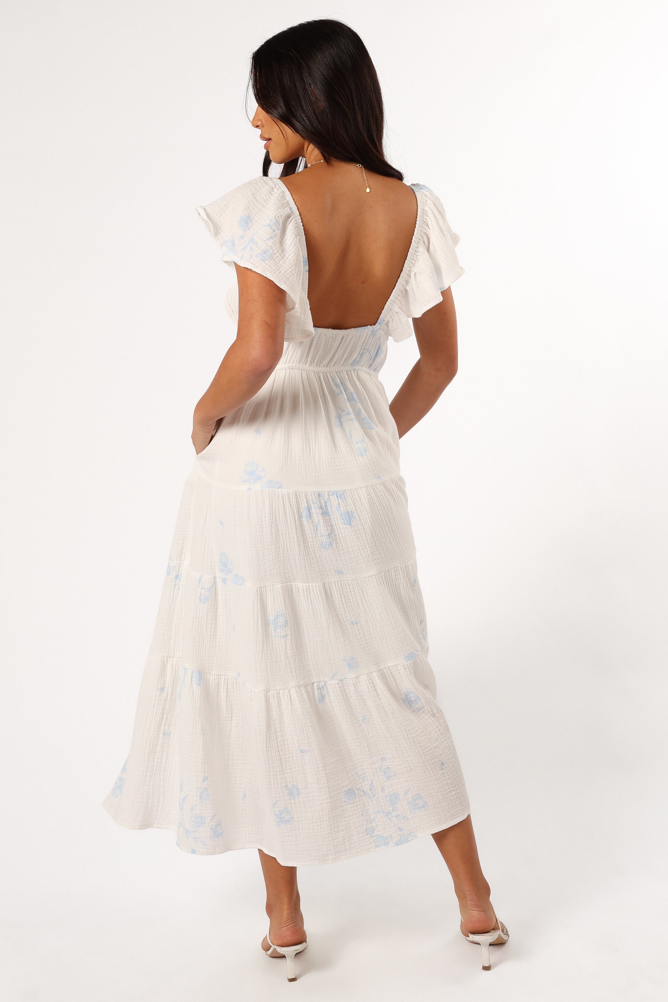 Elowen Midi Dress in Off White | Flowy Summer Dress for Women | Perfect for Beach Vacations, Date Nights & Casual Outings