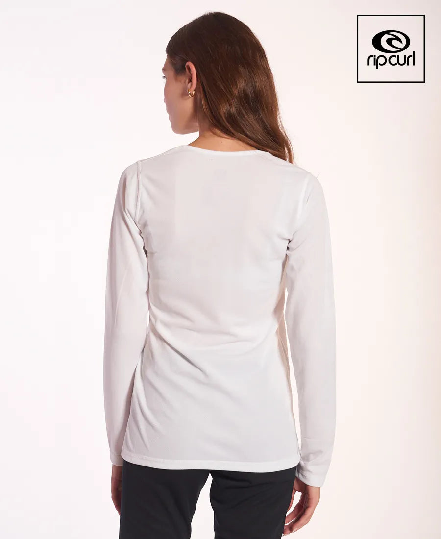 Rip Curl Thermal Women's Long Sleeve Shirt - White | Perfect for Surfing, Yoga & Outdoor Activities