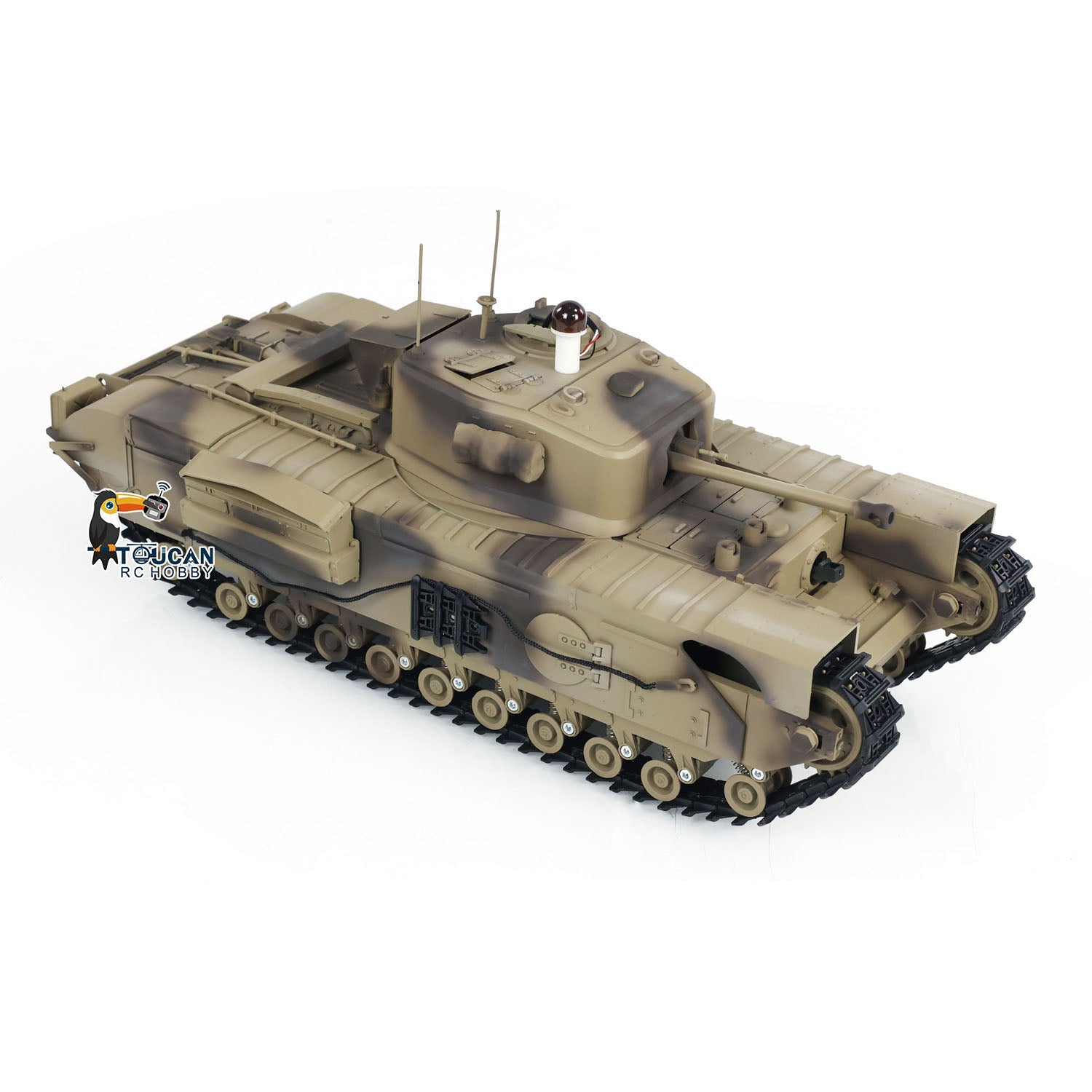 US Stock 1/16 Scale Military RC Battle Tank - Churchill Mk.VII with Metal Tracks & Gearbox, Infrared Battle System, Tongde Electric Tank for Adults & Collectors | Perfect for War Reenactments, Hobby Battles & Display Collections