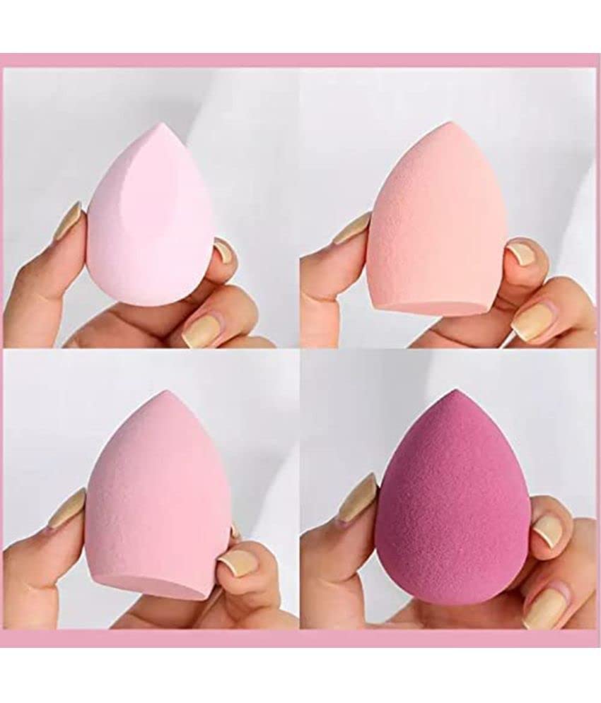 Miss Hot Ultra Soft Blender Makeup Sponge Set of 4 with Storage Box (Multicolor) - Perfect for Liquid & Powder Foundation, Concealer, and Cream Blending - Ideal for Professional Makeup Artists & Beauty Enthusiasts