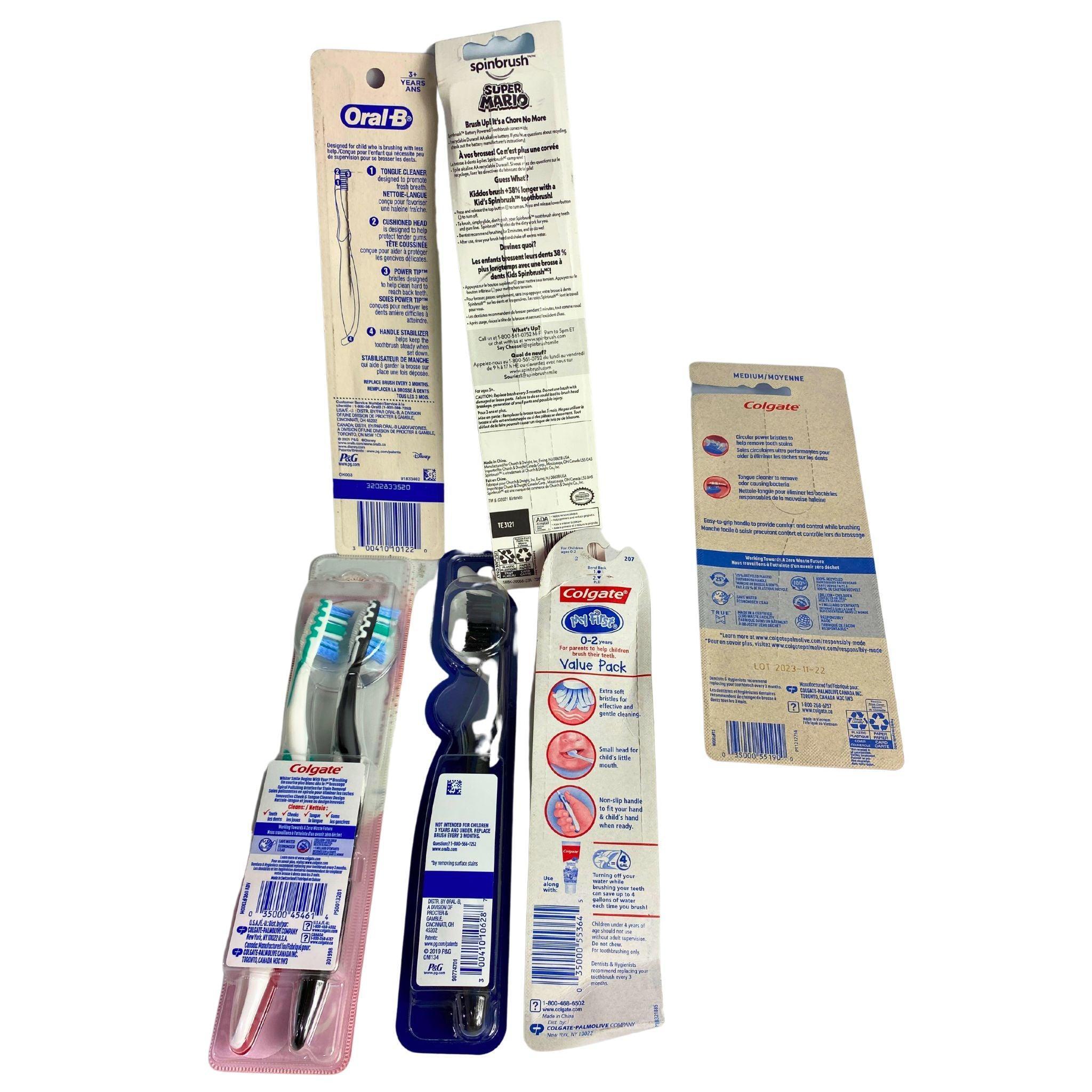 130-Piece Toothbrush Assortment for Adults & Kids - Soft, Medium & Hard Bristles - Bulk Dental Care Essentials for Home, Travel & School