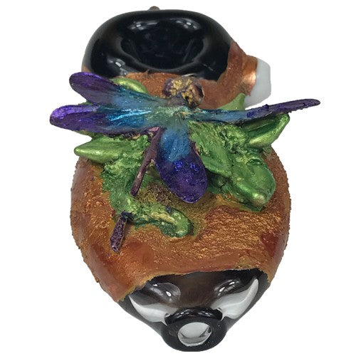 Handmade Electroformed Dragonfly Glass Pipe - Artistic Smoking Accessory for Herbal Use | Perfect for Home Relaxation & Gifting
