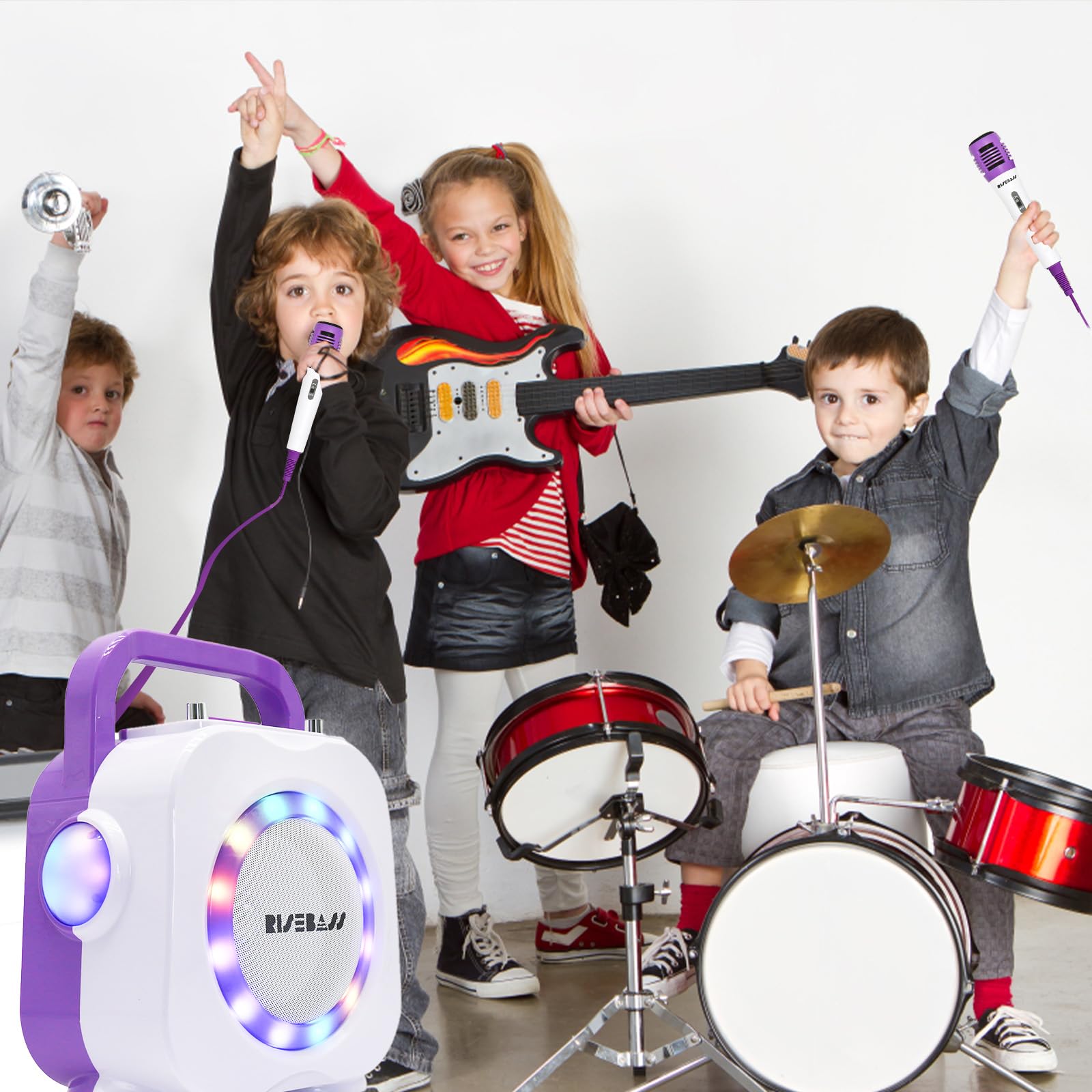 Kids Karaoke Machine with Bluetooth Speaker & 2 Microphones - Portable Singing Toy for Boys & Girls Ages 2+ | Perfect Birthday Gift for Home Parties, Playdates & Family Entertainment