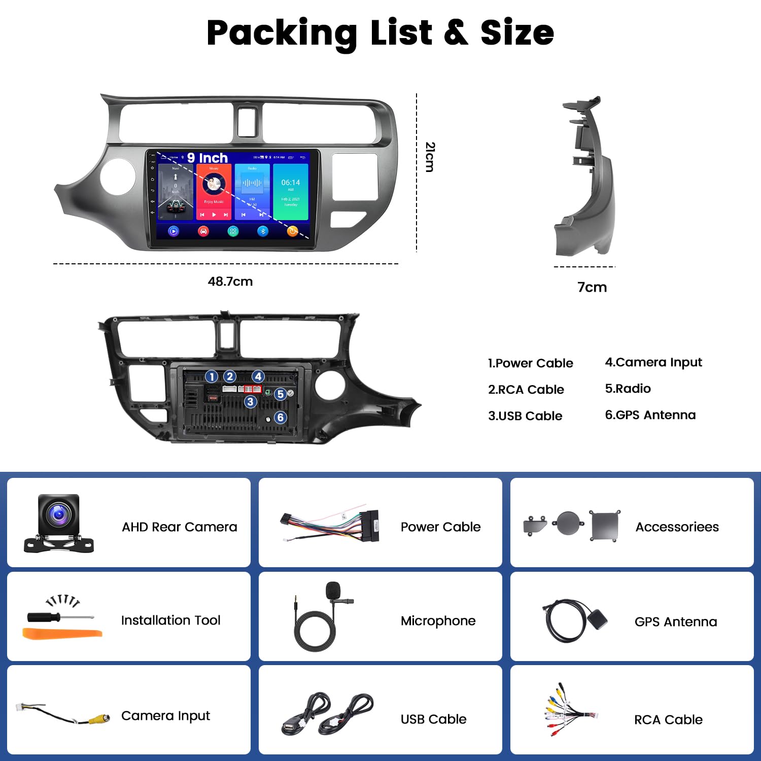 2+64GB Android 13 Car Stereo for Kia Rio Pride UB 2011-2014 | 9
