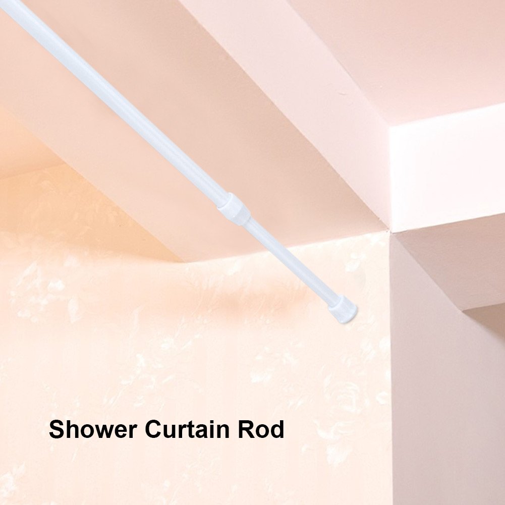 Sturdy Adjustable Shower Curtain Rod - High Carbon Steel Rust-Resistant Tension Pole with Anti-Slip Rubber Ends, No Drilling Required - Perfect for Bathrooms, Closets, and Window Curtains (36-72 Inches)