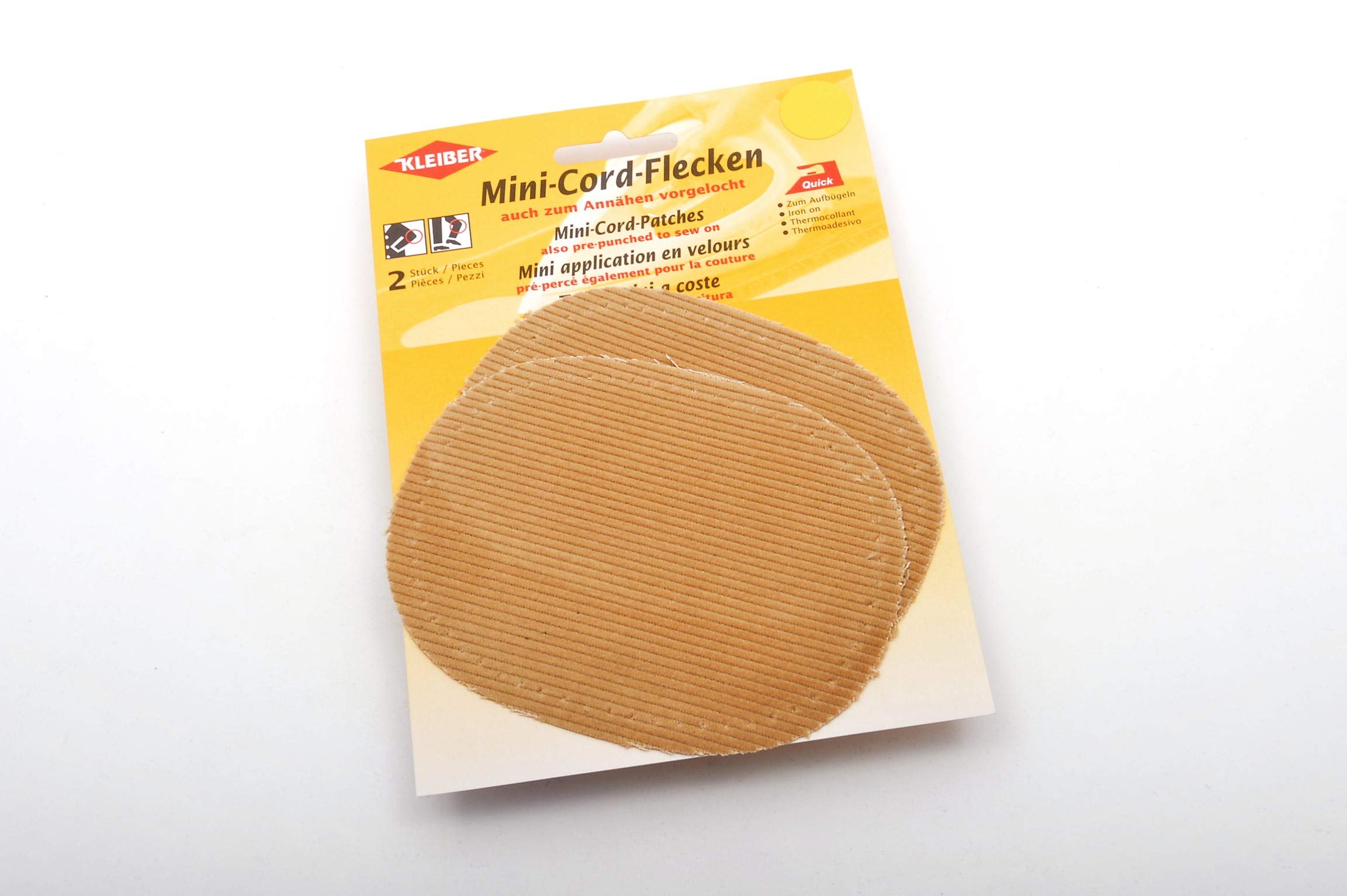 Small Iron On or Sew On Oval Cord Arm/Knee Patches - Beige | Durable Fabric Repair Patches for Jeans, Jackets & Workwear | Perfect for DIY Clothing Upgrades & Costume Design