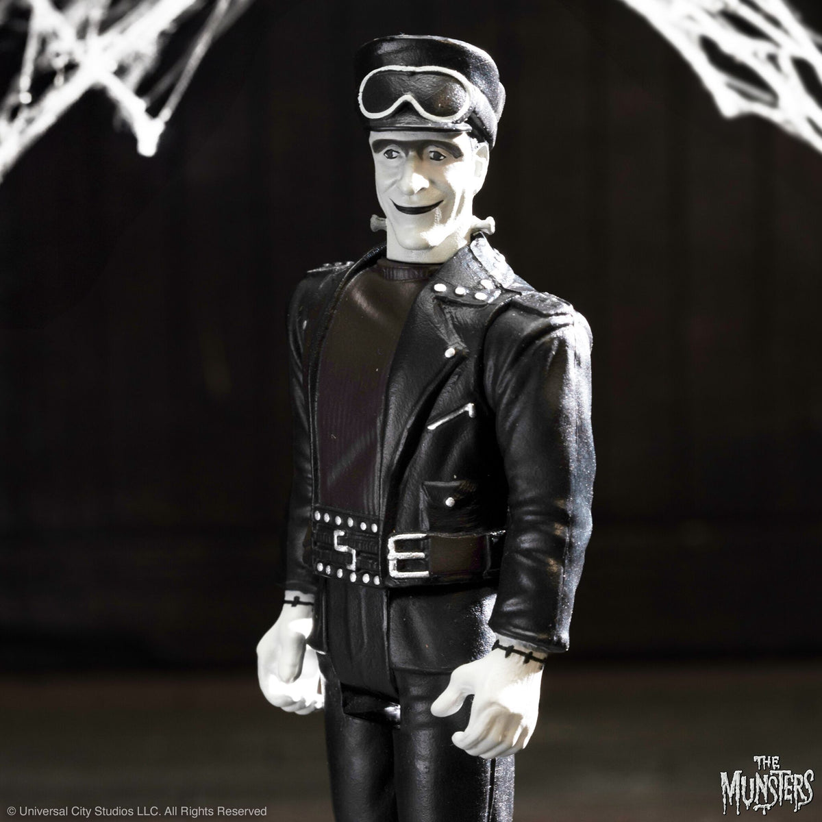 Super7 Hot Rod Herman Munster Grayscale Action Figure - Collectible Munsters W3 ReAction Toy for Fans & Display, Perfect for Home Decor, Gifts, and Pop Culture Enthusiasts