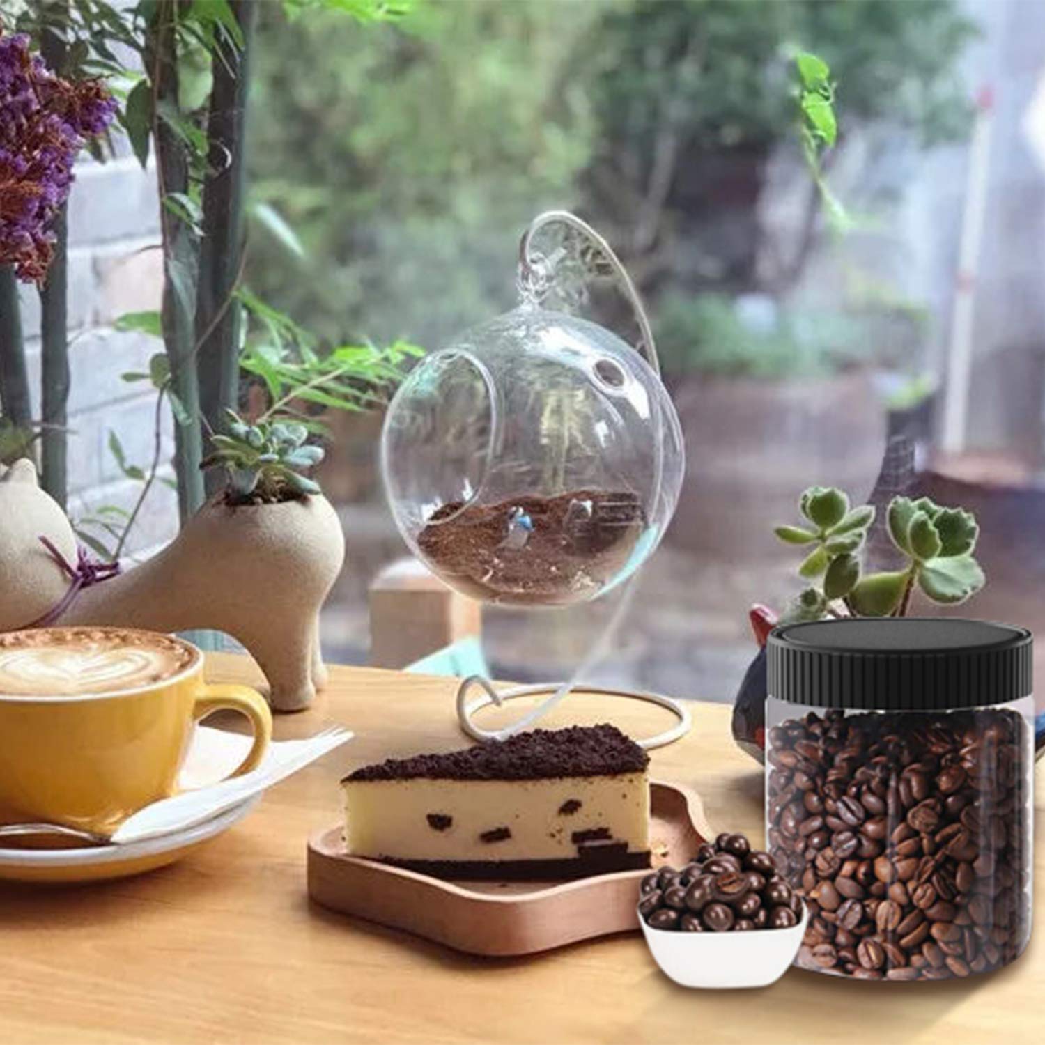 8 Oz Clear Plastic Jars with Black Lids - 6 Pack Airtight Food Storage Containers for Dry Food, Coffee, Nuts, Spices | BPA-Free Kitchen Organization & Pantry Storage Solutions for Home, Office or Restaurant Use