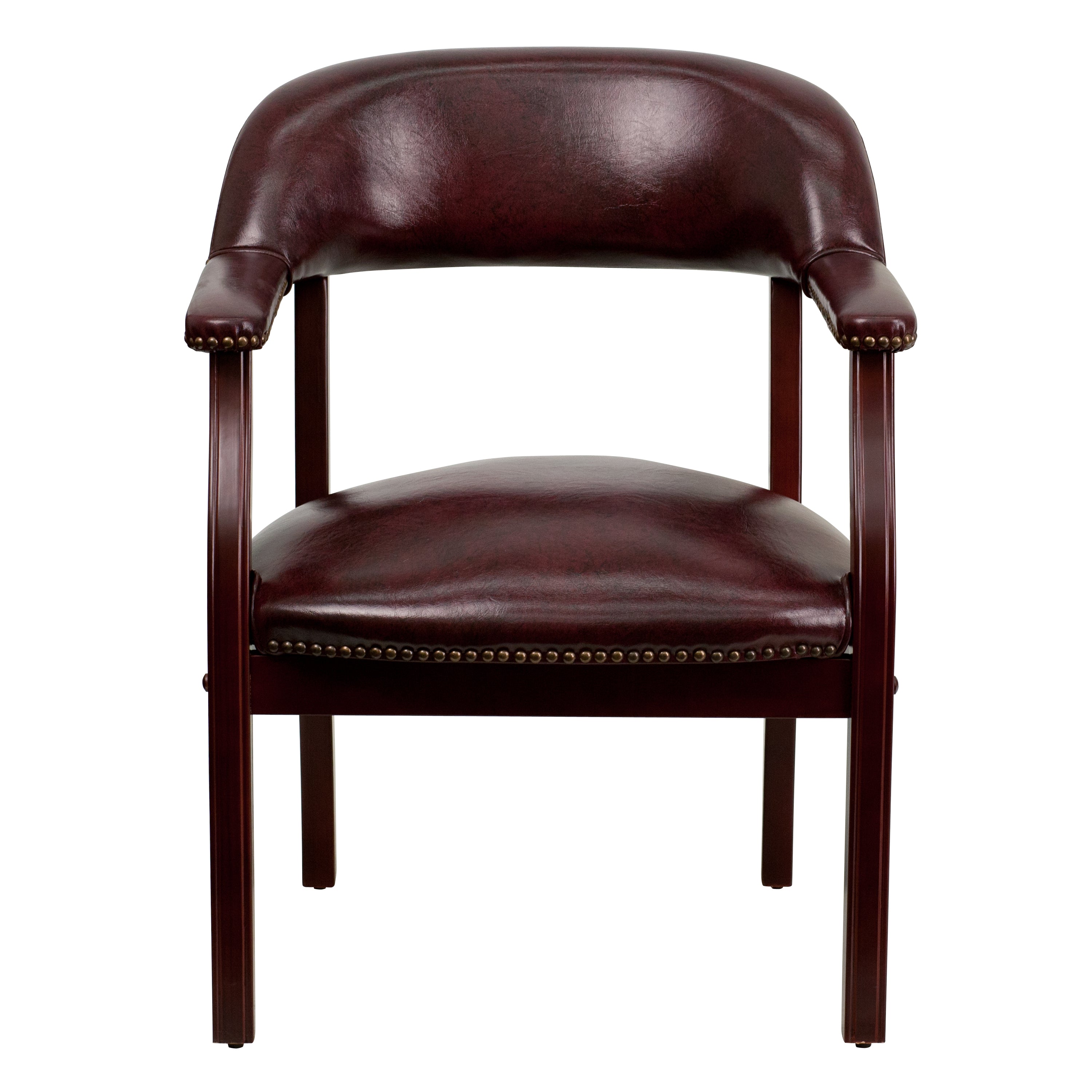 Premium Traditional Vinyl Conference Chair with Elegant Nailhead Trim - Perfect for Office Meetings, Executive Suites & Home Offices