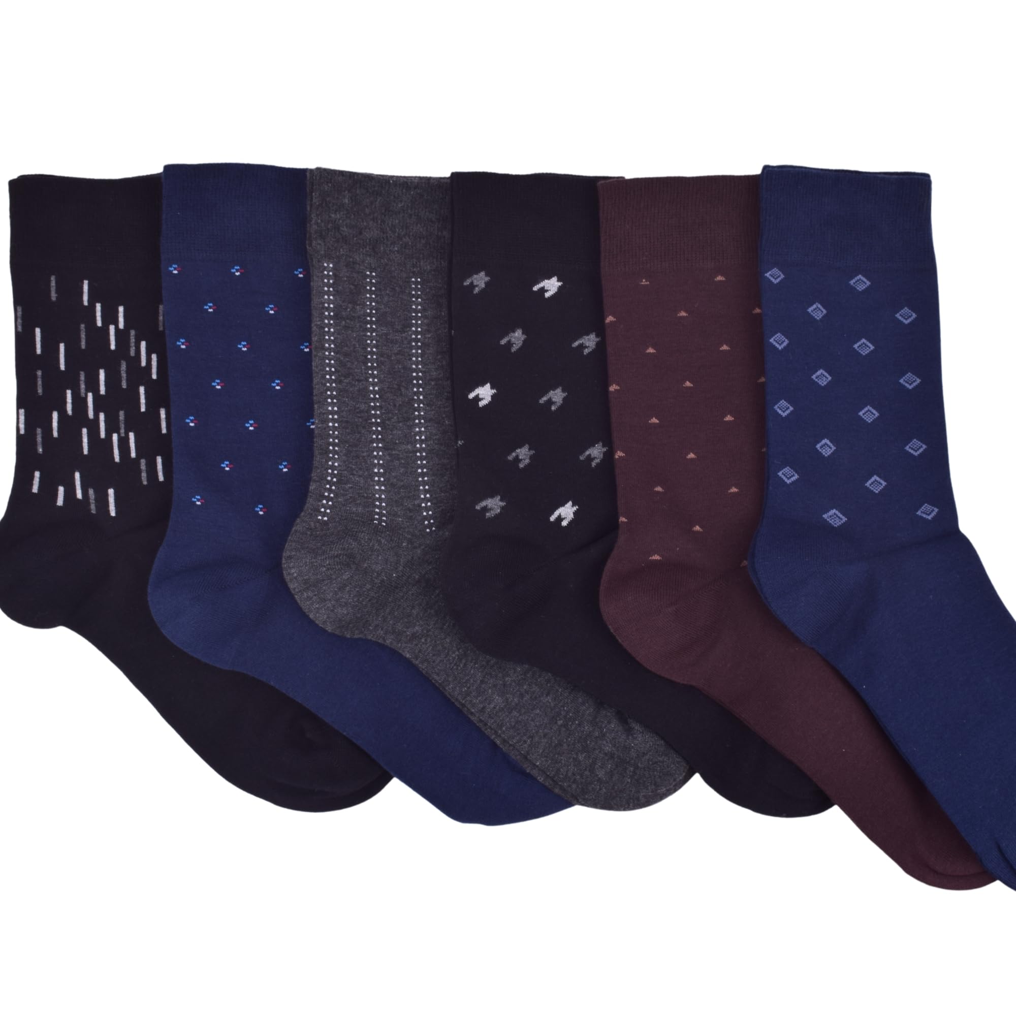BELINO 6 Pairs Men's Dress Socks - Breathable Cotton Business Socks for Work & Formal Occasions - Comfortable Office Socks for Professional Style & Daily Wear