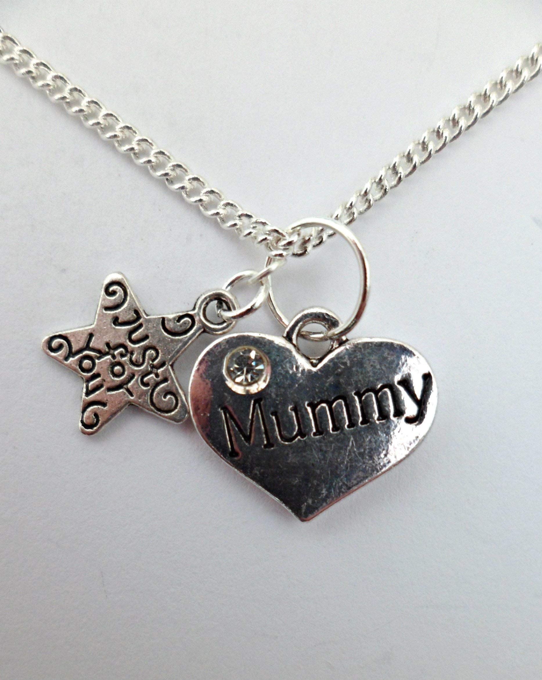 Elegant Silver Plated Heart Charm Necklace with Gemstone - Perfect Gift for Mom, Wife & Loved Ones | Valentine's Day, Anniversary & Romantic Occasions