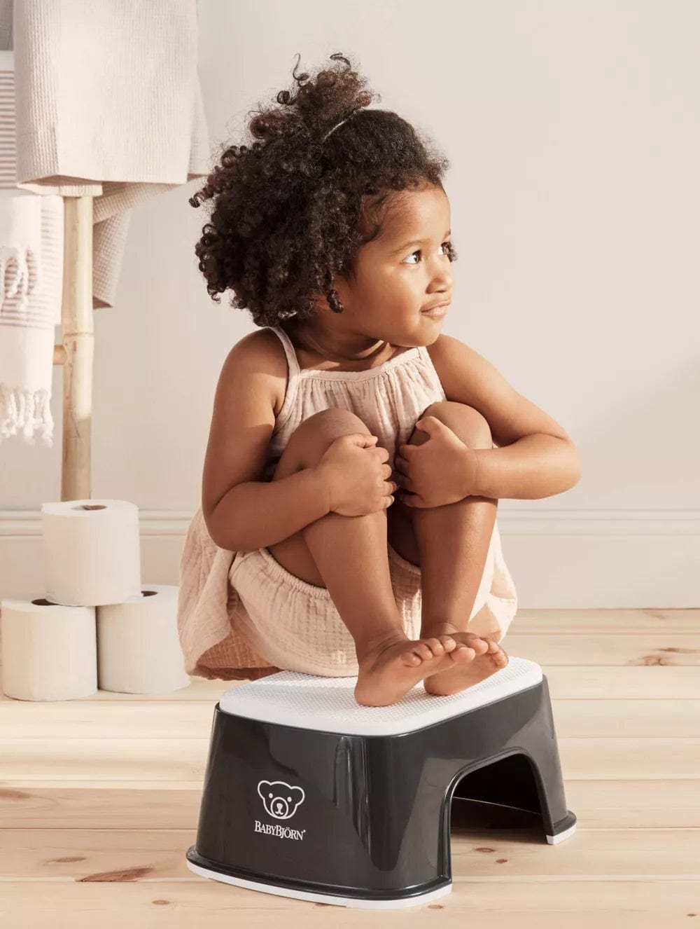 Baby Bjorn Step Stool for Toddlers - Adjustable Learning Tower & Safety Stool for Kitchen, Bathroom & Playroom - Non-Slip Kids Step Stool for Independence & Safety