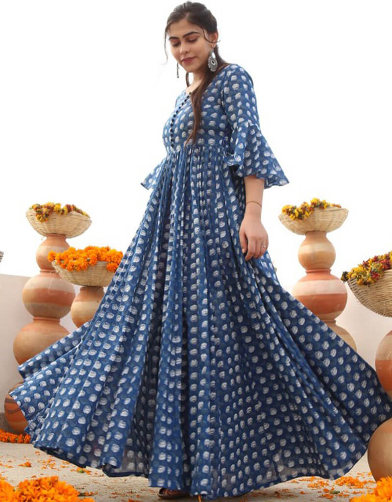 Stylish Blue Designer Party Wear Kurti for Women - Elegant Ready-to-Wear Indian Tunic for Festive Occasions, Weddings & Special Events