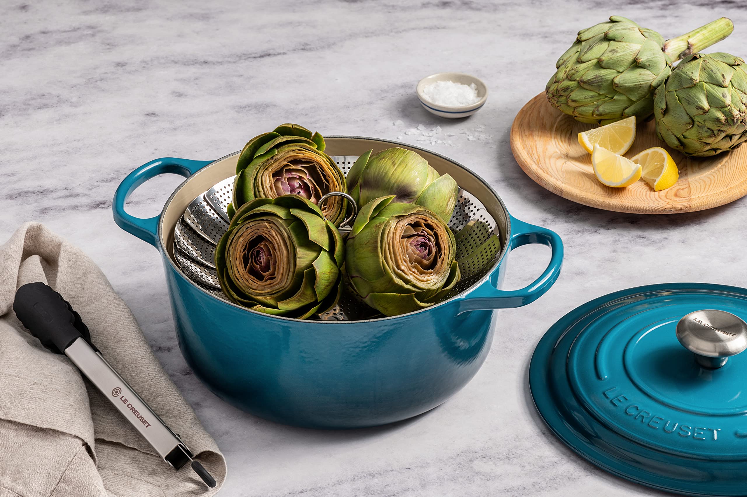 Le Creuset 4.5 Quart Enameled Cast Iron Dutch Oven - Signature Round Cookware in Deep Teal | Perfect for Braising, Stewing, Baking & Slow Cooking