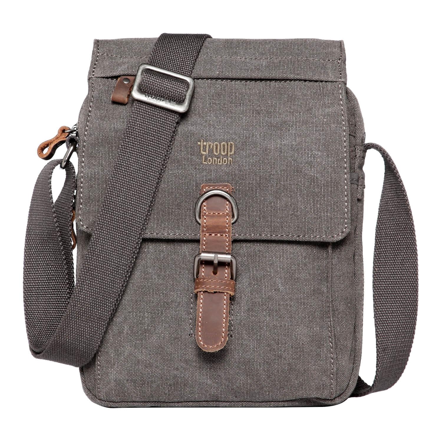TRP0211 Troop London Classic Canvas Crossbody Bag for Men & Women - Stylish & Durable Everyday Shoulder Bag for Work, Travel & Casual Outings
