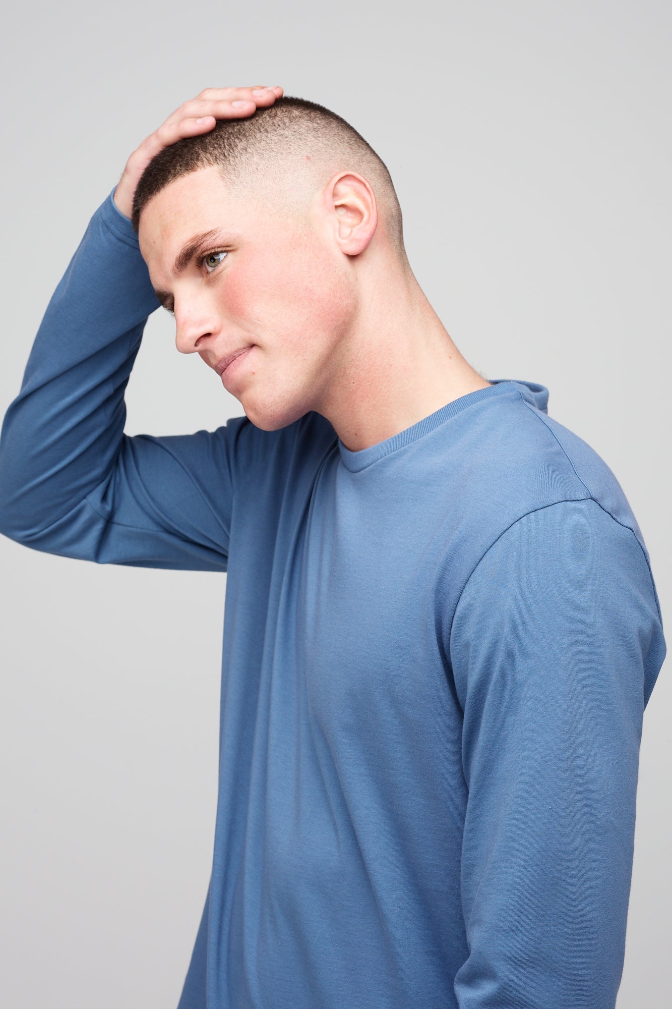 Men's Long Sleeve T-Shirt - Comfortable Cotton Crew Neck Top in RAF Blue | Casual Wear, Workout & Everyday Outfit