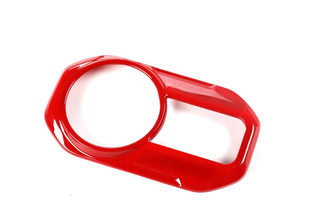 Red ABS Car Headlight Control Panel Sticker Frame Cover Trim for Jeep Wrangler JL & JT Gladiator (2018-2023) - Durable Exterior Decoration & Protection for Off-Road Adventures