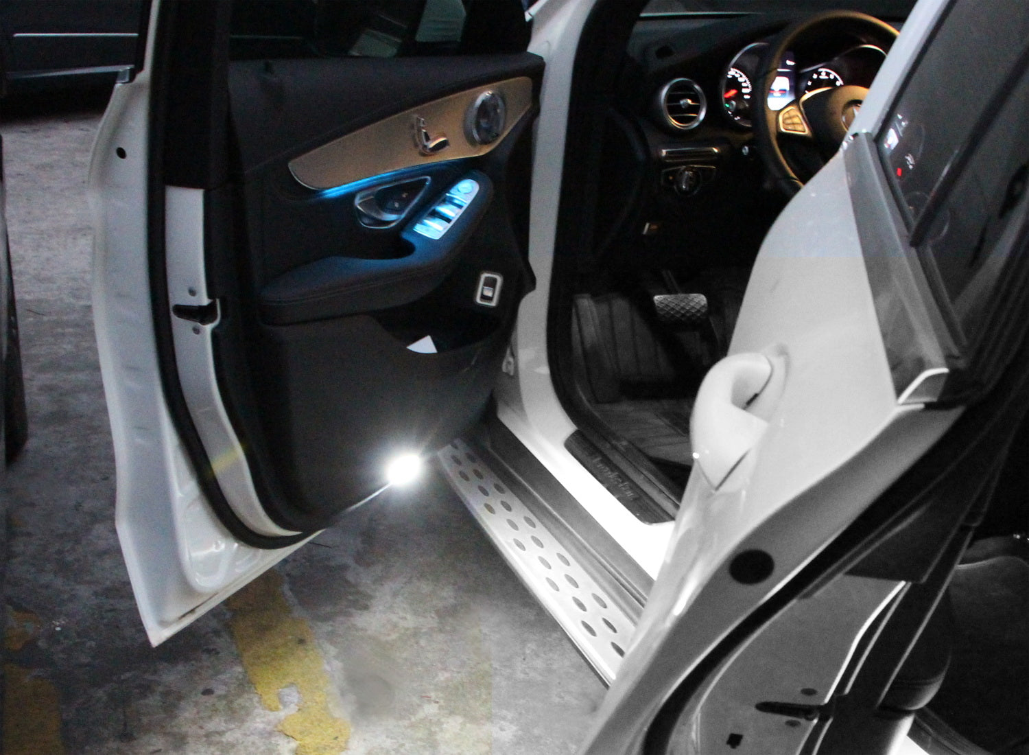 Mercedes CLA CLS 3W Full LED Side Door Courtesy Light - Clear Lens OEM Replacement for Enhanced Interior Lighting | Perfect for Nighttime Visibility & Luxury Car Upgrades