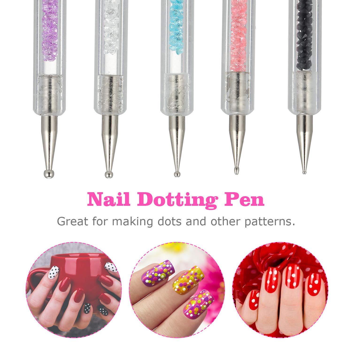 10 Pcs Dual-End Nail Art Brushes Kit - Professional Nail Liner Pen, Dotting Pen & Builder Handles for Gel, Acrylic & Nail Art Designs - Perfect for Salon, Home Manicure & DIY Nail Art (Multicolor) - Layfoo