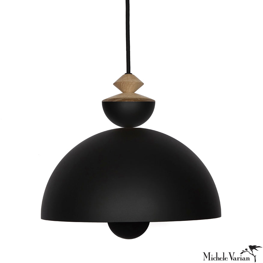 Black Mala Pendant Light No.1 - Modern Boho Ceiling Fixture for Dining Room, Bedroom or Living Room Lighting