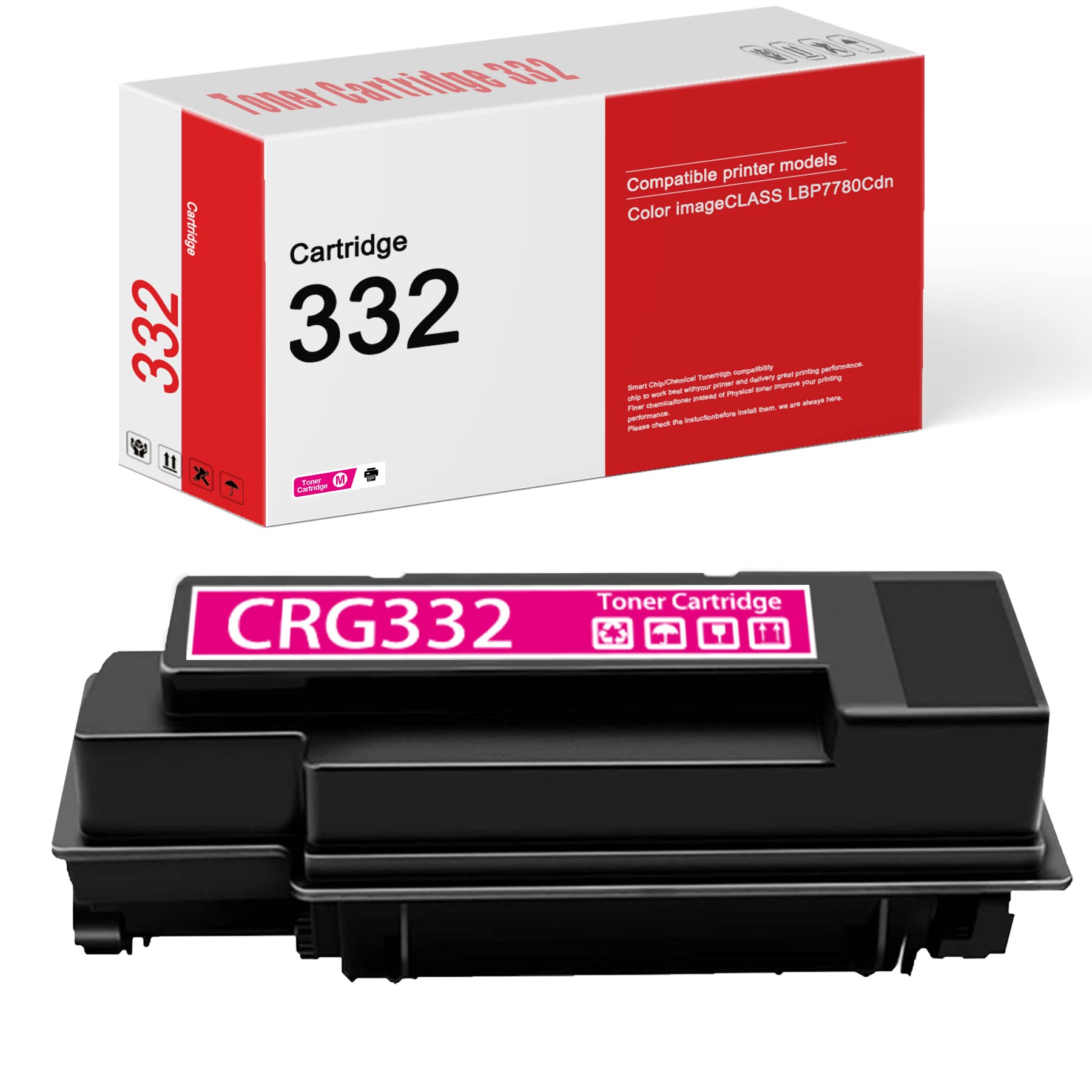Canon CRG332 Magenta Toner Cartridge Replacement - Compatible with Canon Color imageCLASS LBP7780Cdn Printer (1-Pack) | High-Quality Printing for Office Documents, Flyers & Marketing Materials