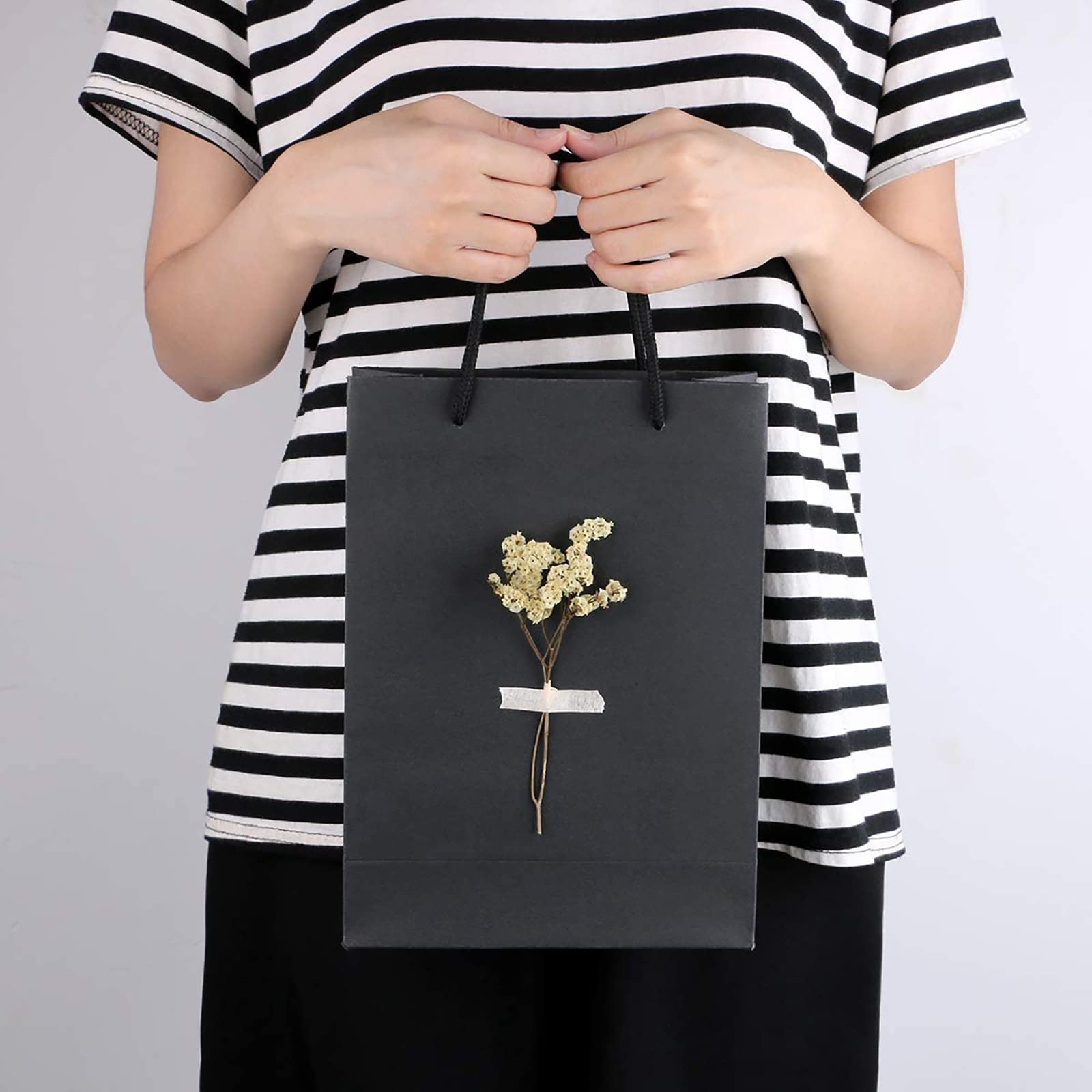50 Pack Kraft Paper Gift Bags with Handles - 7.5