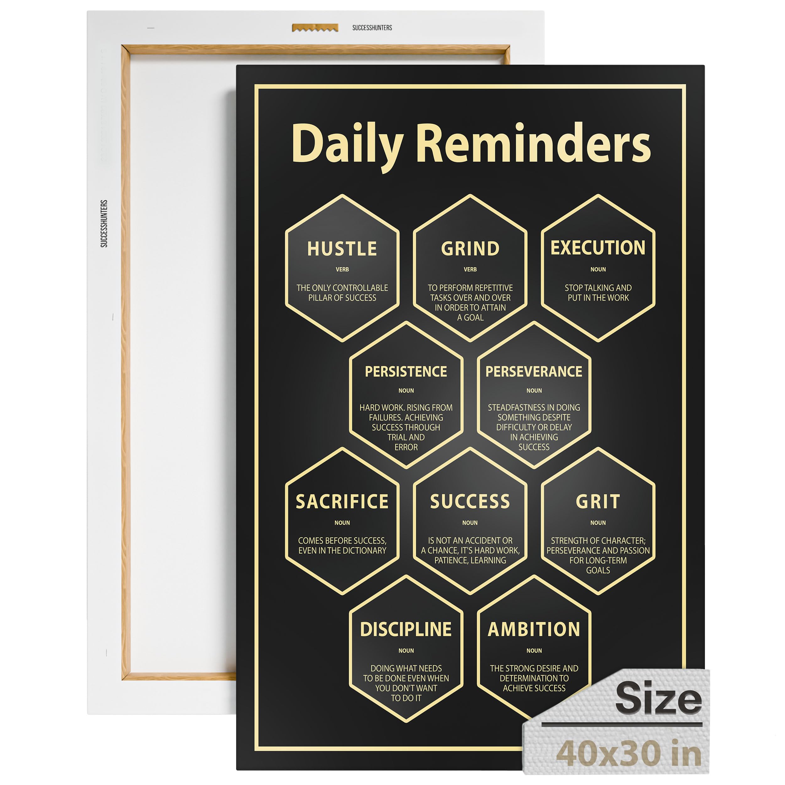 Motivational Wall Art - 40x30 Inch Inspirational Quotes Poster for Office & Bedroom, Daily Positive Reminders, Success Canvas Print, Hanging Decor - Perfect for Home Office, Living Room & Workspace Motivation